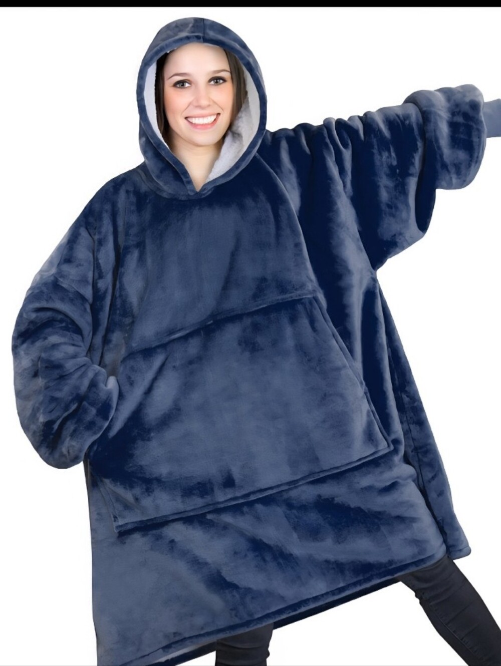 The Comfy Original Blue Wearable Fleece Blanket Hoodie